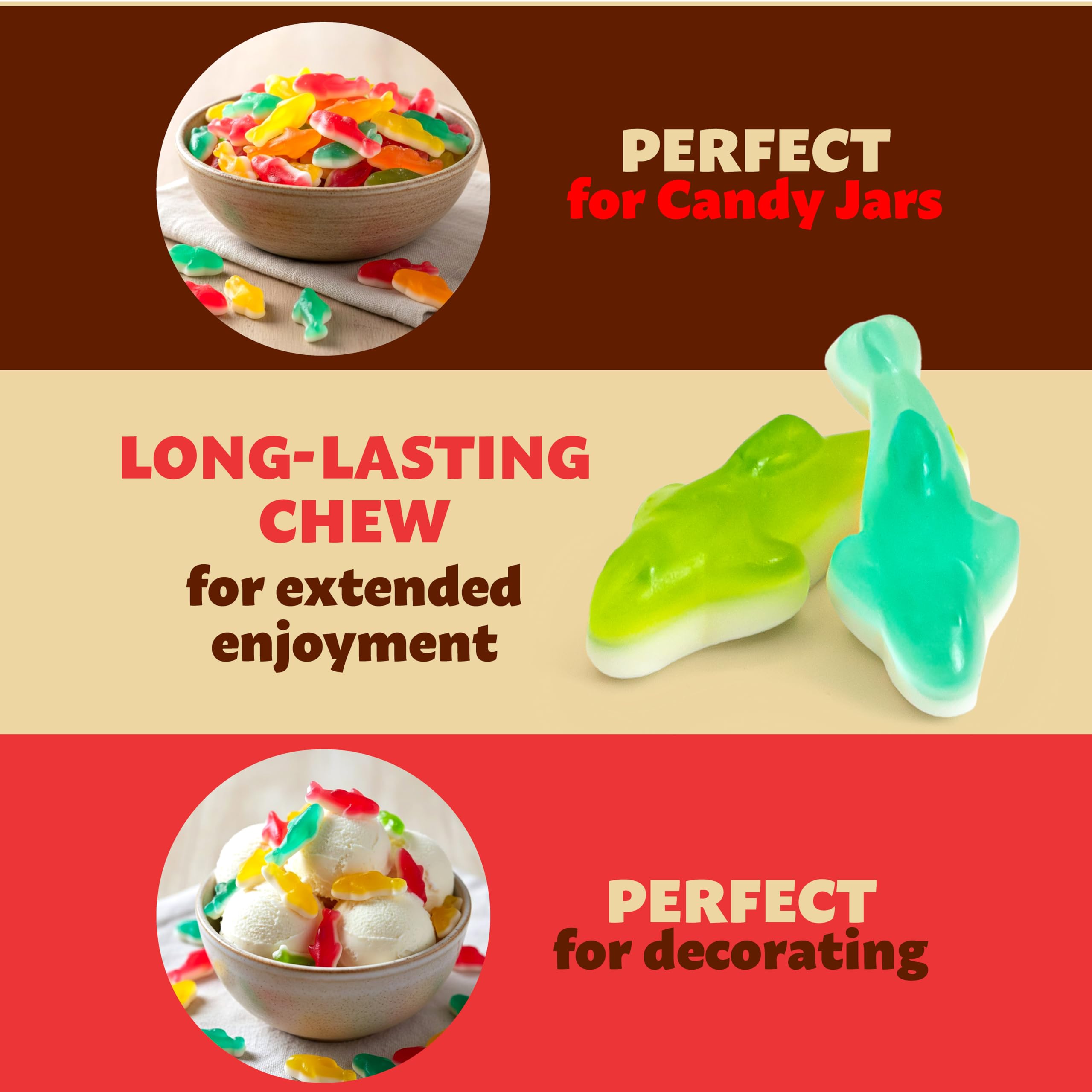 ILIKE! Gummy Sharks party display adds color and texture to dessert tables.