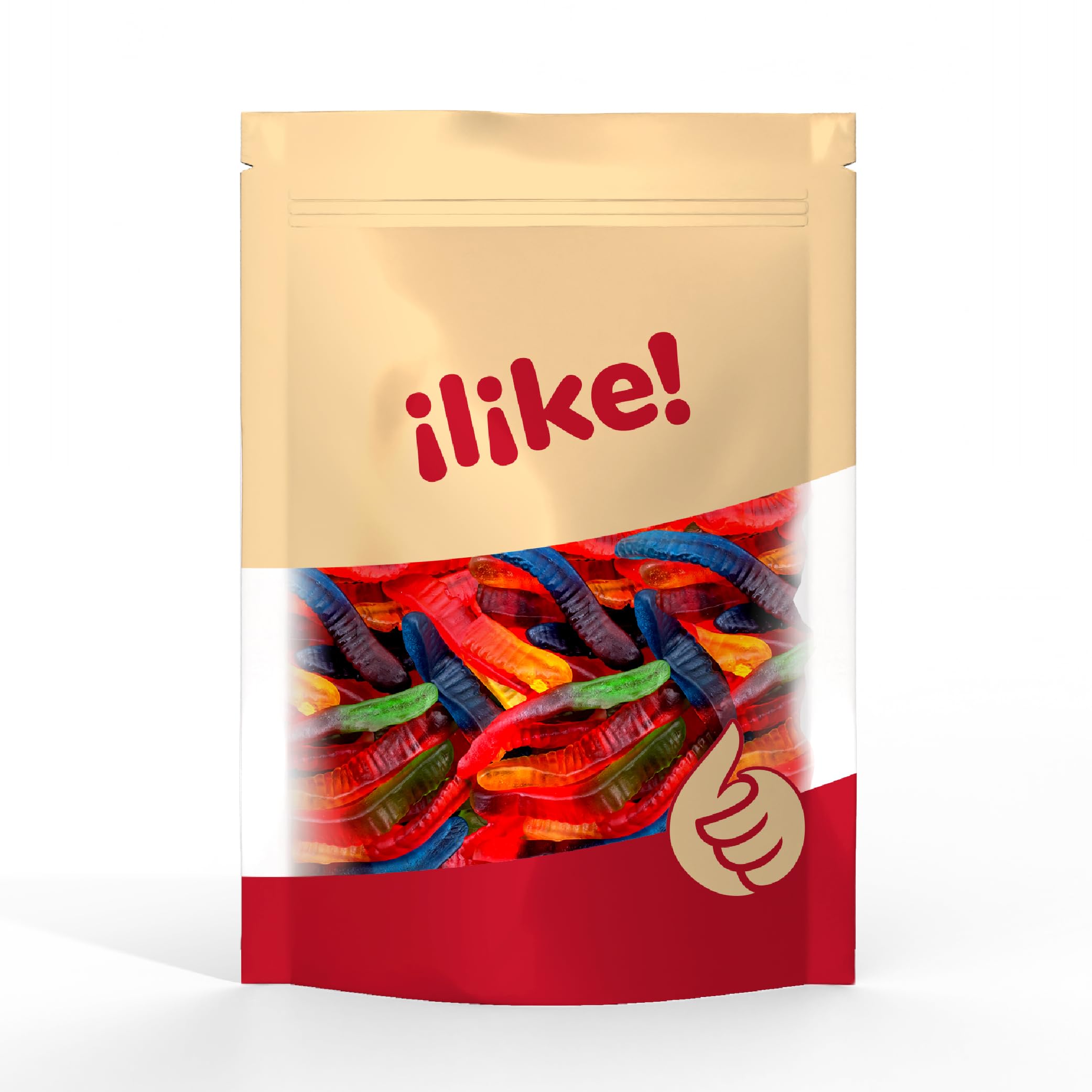 ILIKE! Gummy Worms cherry flavor ideal for goody bags.