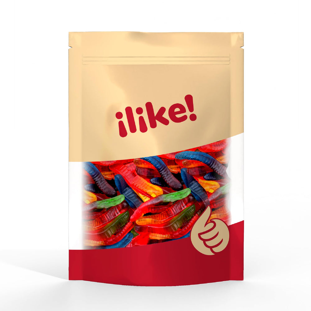ILIKE! Gummy Worms cherry flavor ideal for goody bags.