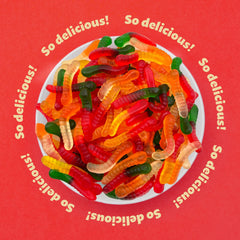 ILIKE Gummy Worms bright toppers for cupcakes, cakes, and ice cream