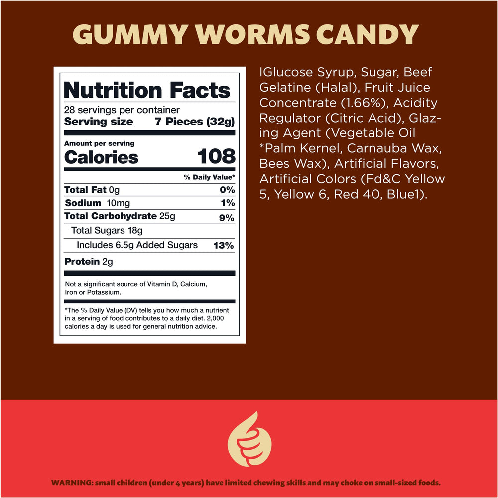 ILIKE! Gummy Worms orange flavor for bright dessert toppers.