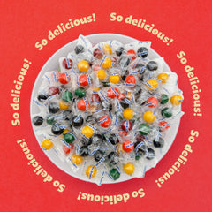 ILike Jaw Breakers cherry-flavor piece close-up emphasizes bright color and sweetness.