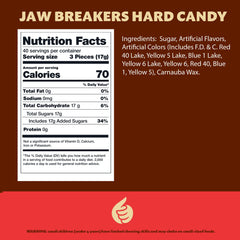 ILike Jaw Breakers colorful pieces close-up, highlighting cherry and lemon flavors for a vibrant treat.