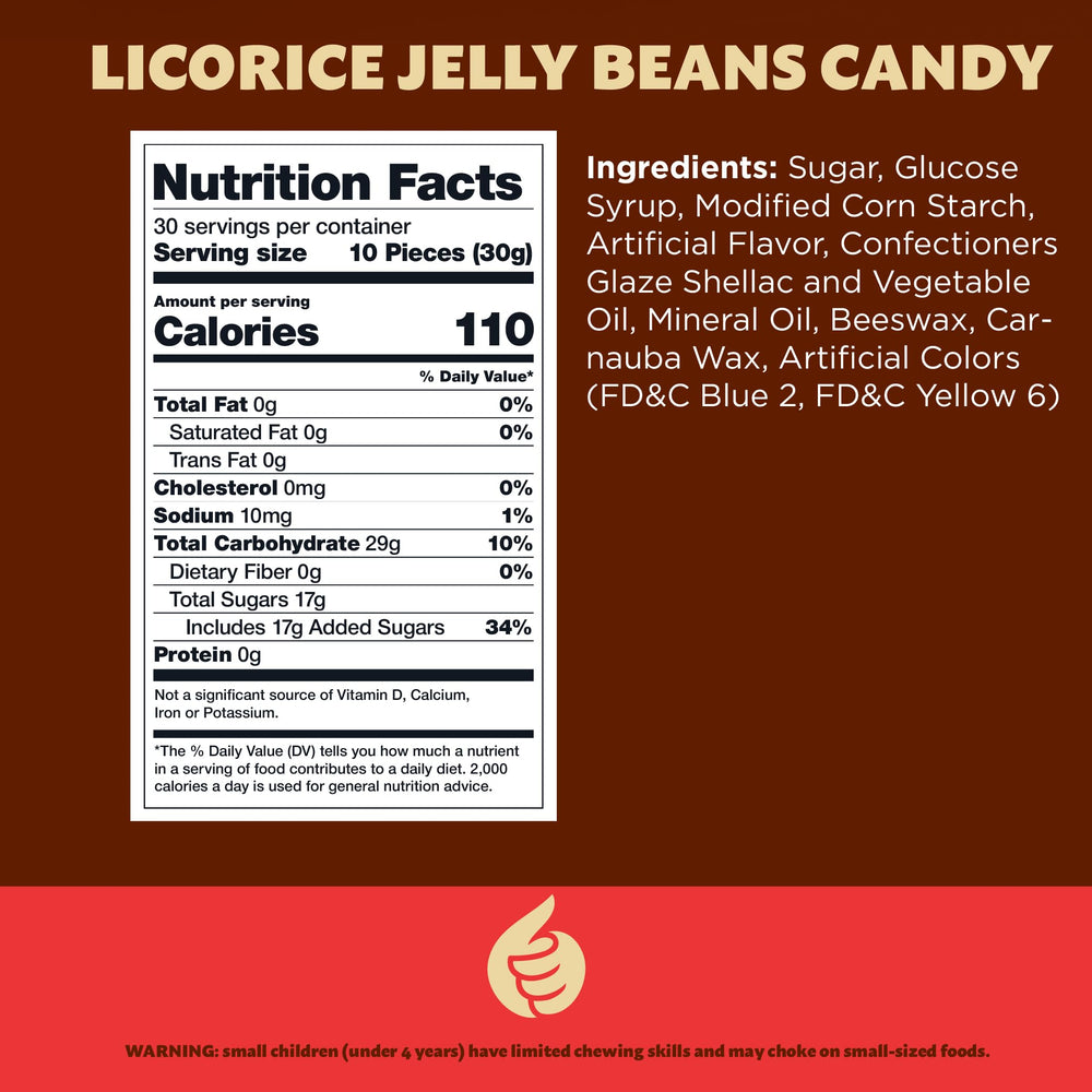 ILIKE licorice jelly beans closeup showing jet black glossy finish