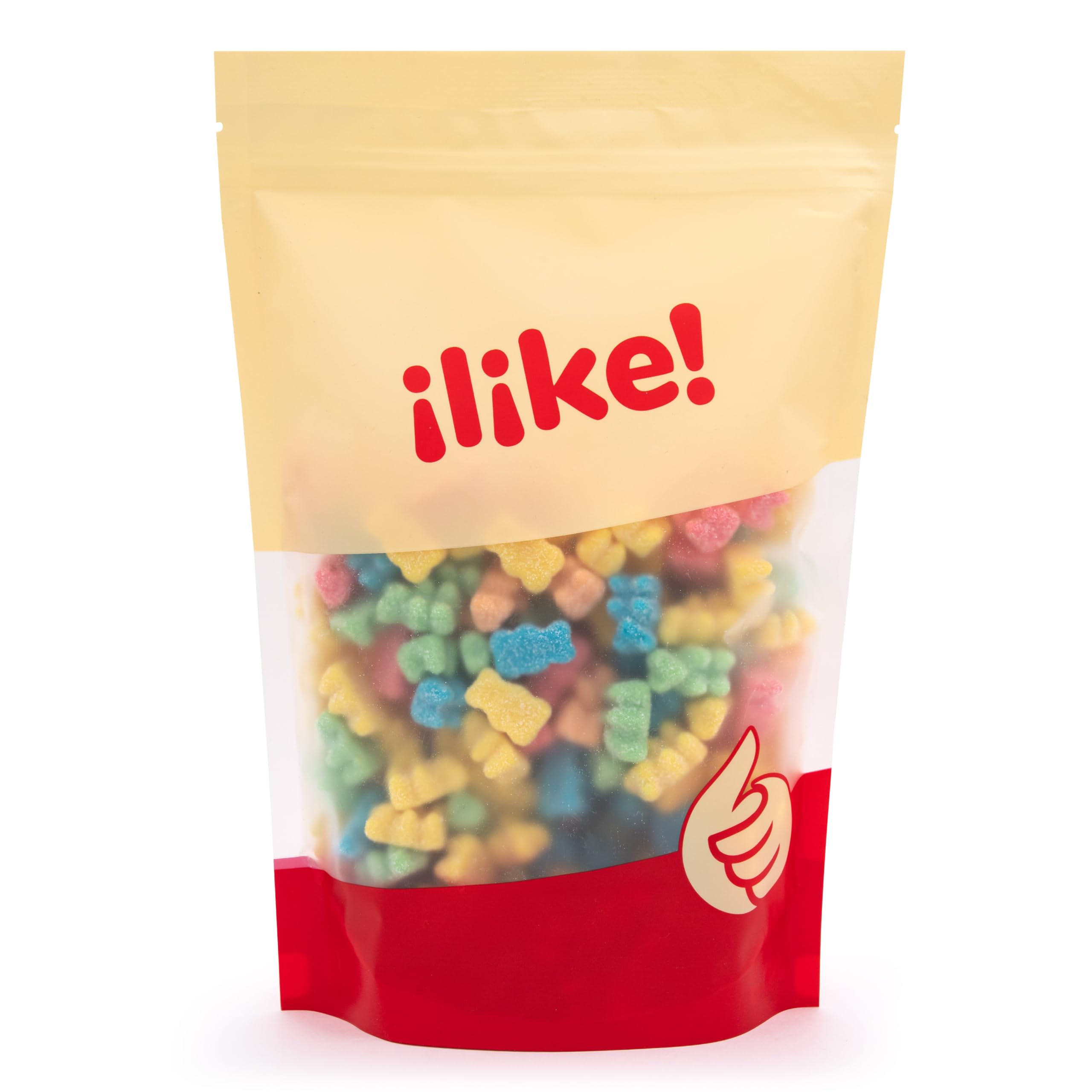 ILIKE Neon Sour Gummi Bears tangy sugar coating adds color to celebrations.