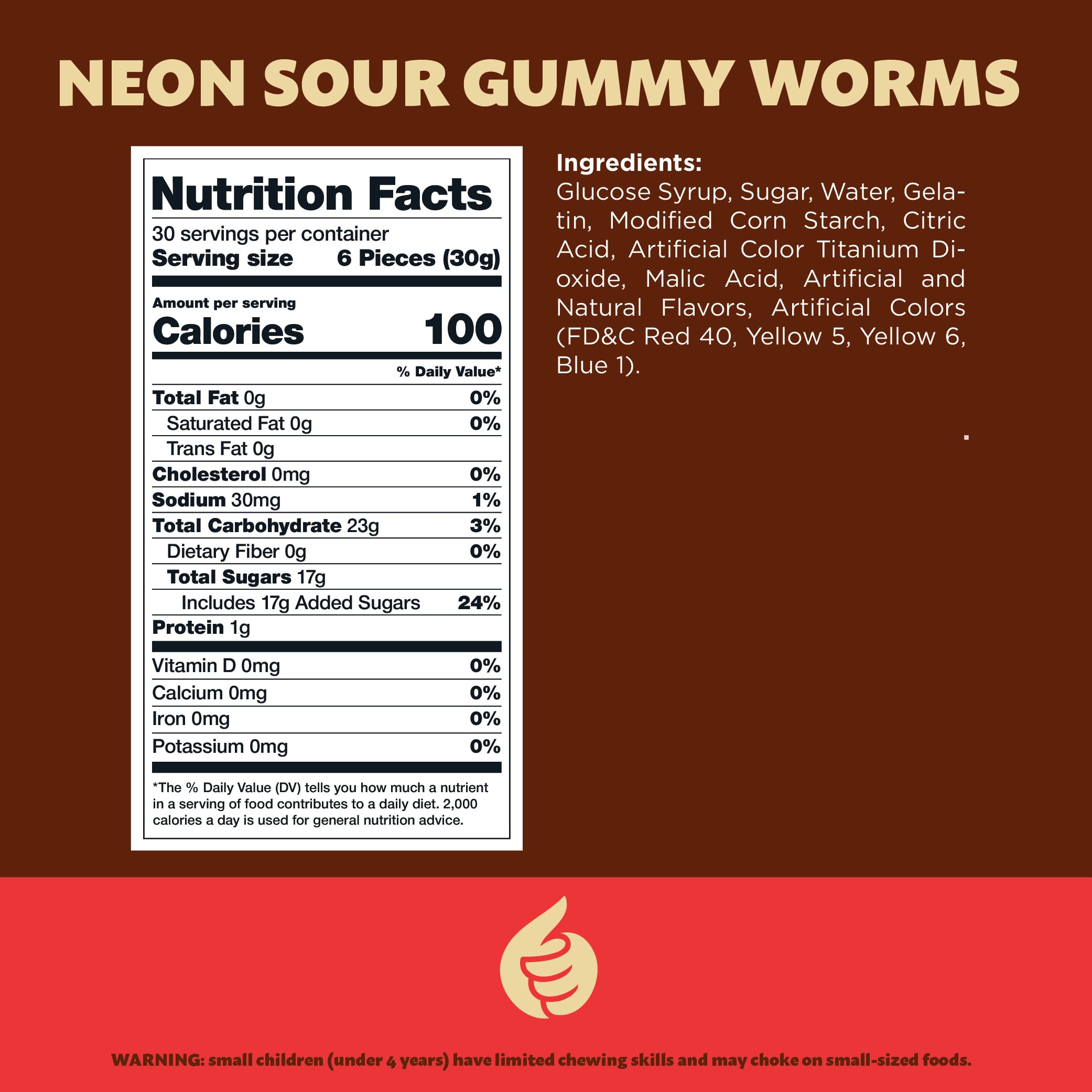 ILIKE! Neon Sour Gummy Worms closeup — vivid colors and chewy texture for snacks.