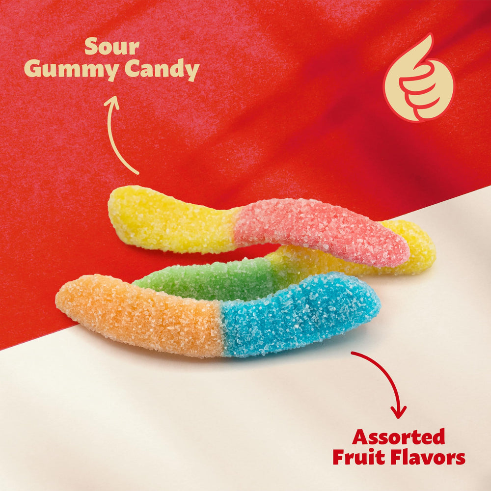 ILIKE! Neon Sour Gummy Worms ideal for party snack ideas