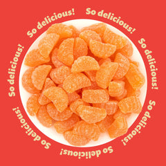 ILIKE! Close-up of orange slices reveals natural color and soft sugar-dusted texture.