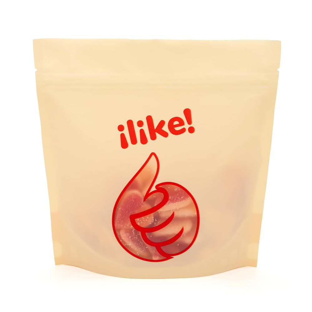 ILike Peach Hearts Gummy decorative topping option for desserts and bowls