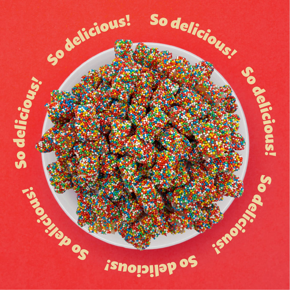 Serve ILIKE! Rainbow Gummi Bears at parties for a bright buffet option.