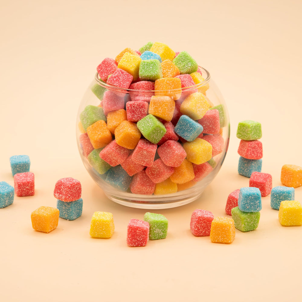 ILike Sour Gummy Blocks pineapple cubes for tropical candy assortments.