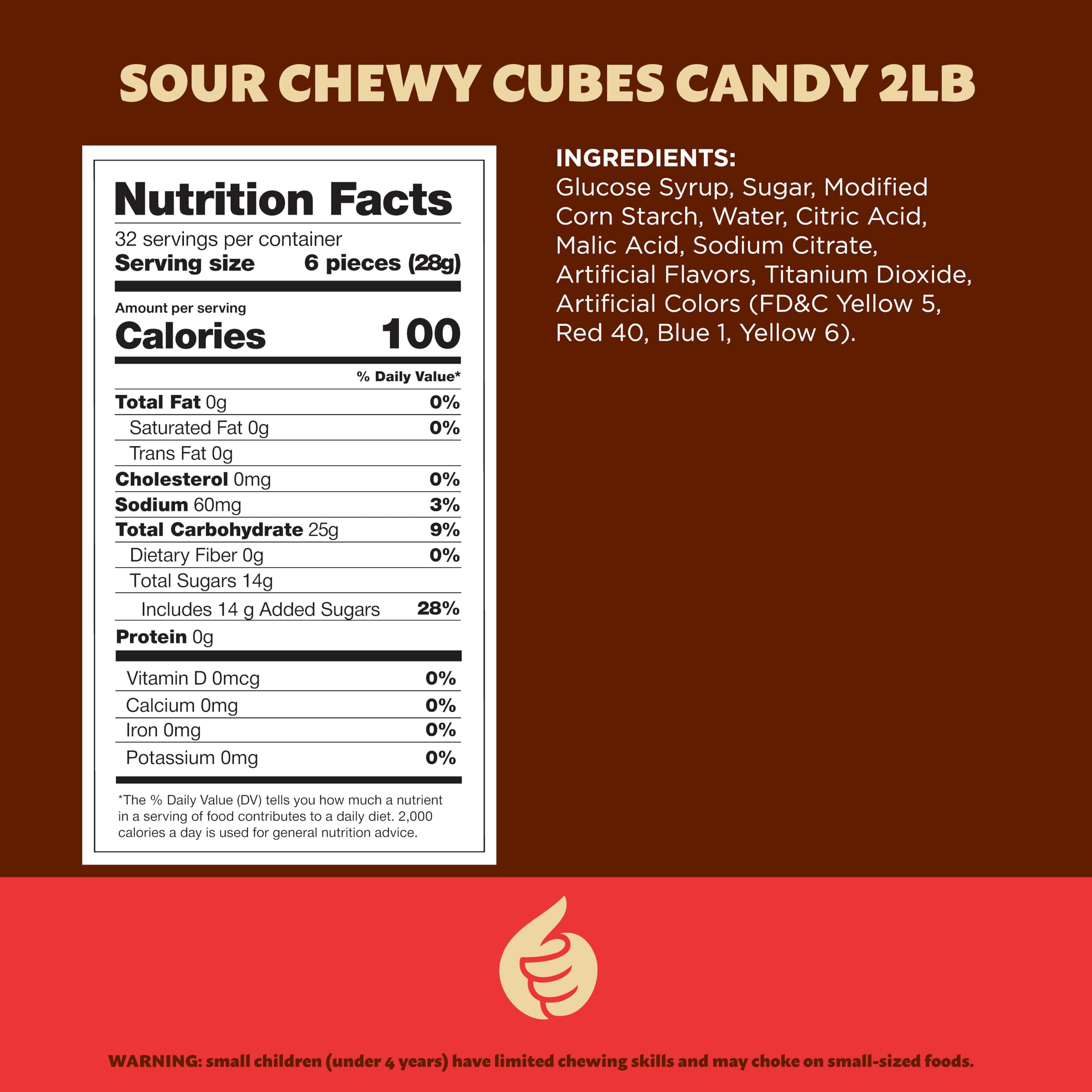 ILike Sour Gummy Blocks strawberry cubes ideal for candy bowls and treats.