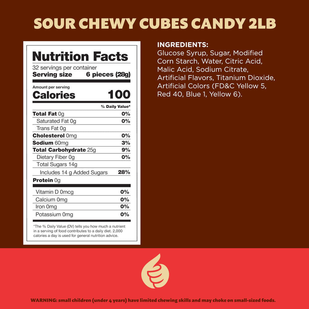 ILike Sour Gummy Blocks strawberry cubes ideal for candy bowls and treats.
