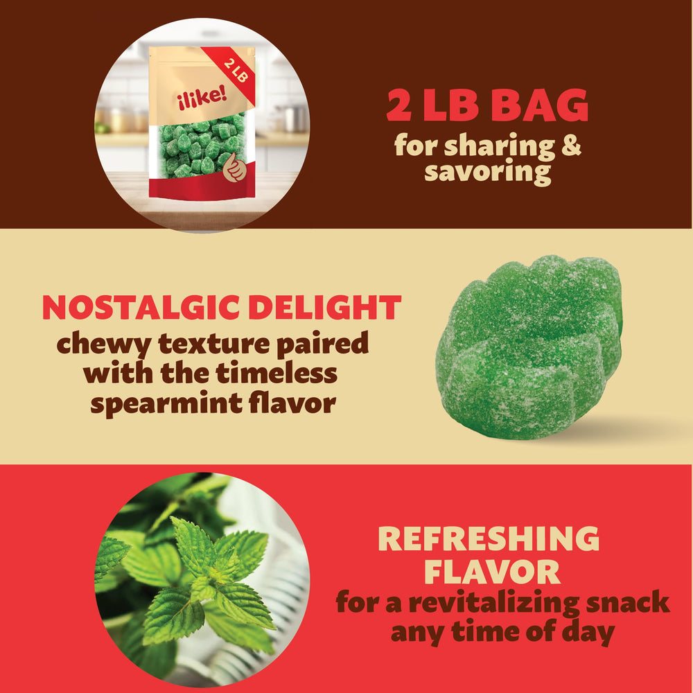 Gift basket ready spearmint leaves candy adds nostalgic flair.