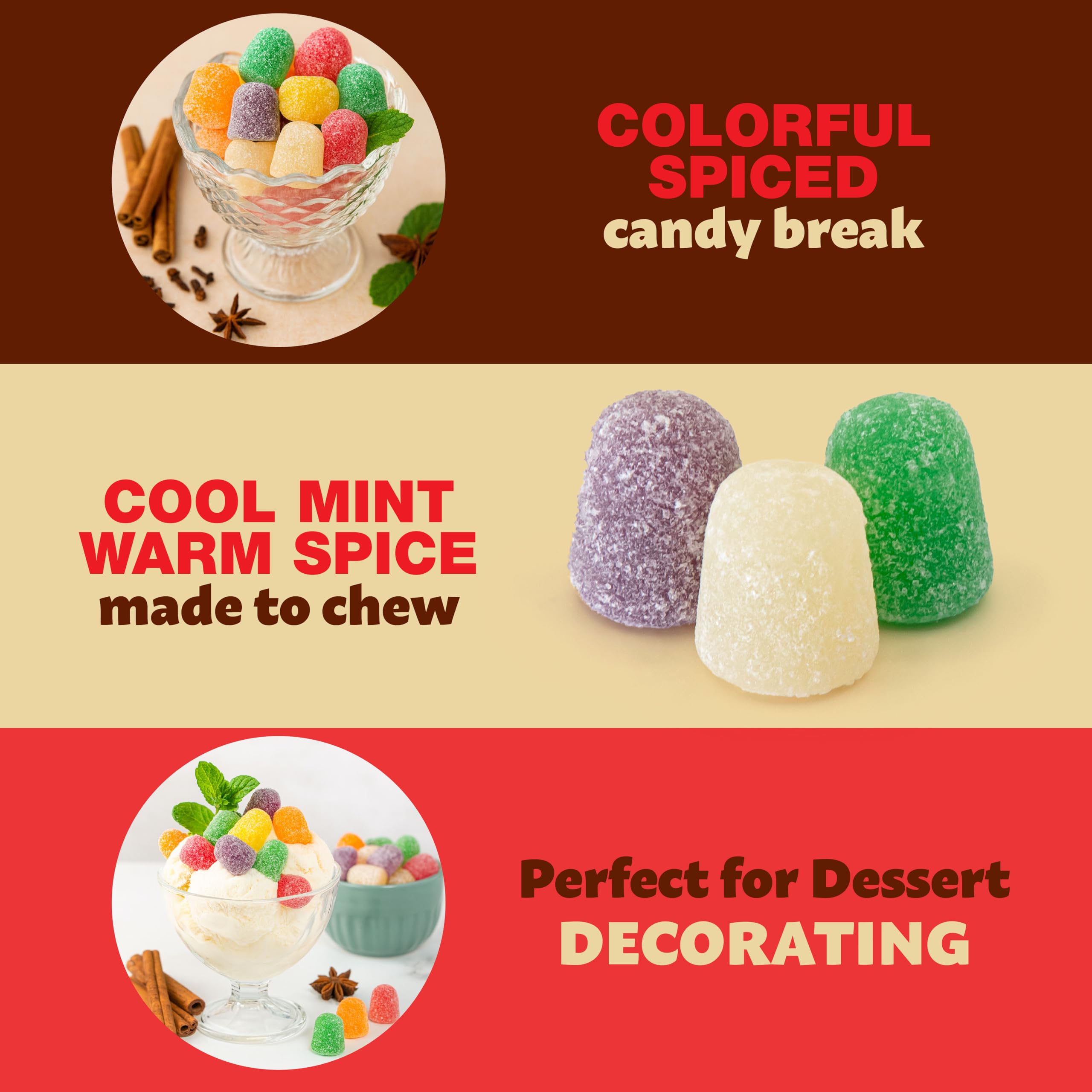 ILIKE Spice Drops candy buffet toppers brighten a game night table.