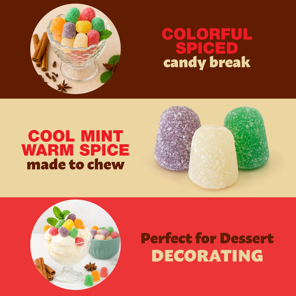 ILIKE Spice Drops candy buffet toppers brighten a game night table.