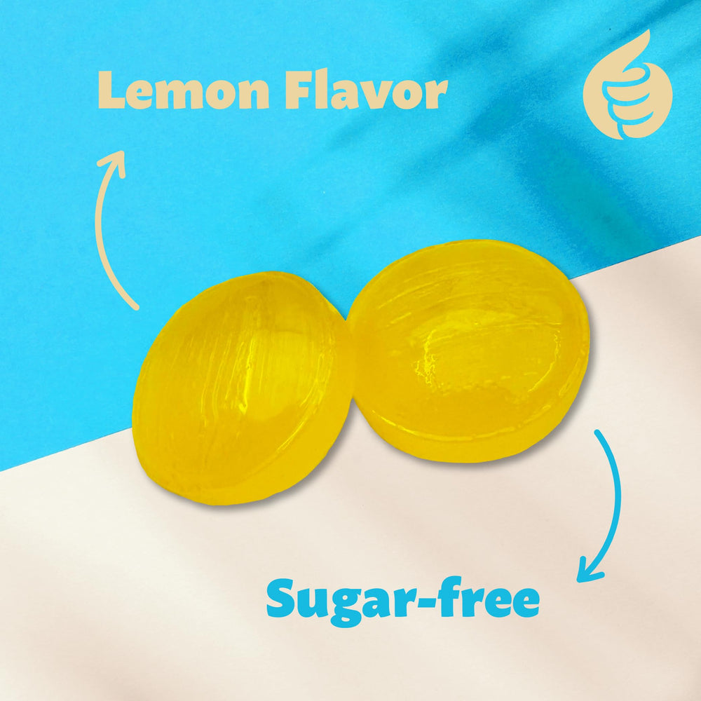ILIKE! Sugar-Free Lemon Hard Candy bag-angle shot, convenient for travel cravings.
