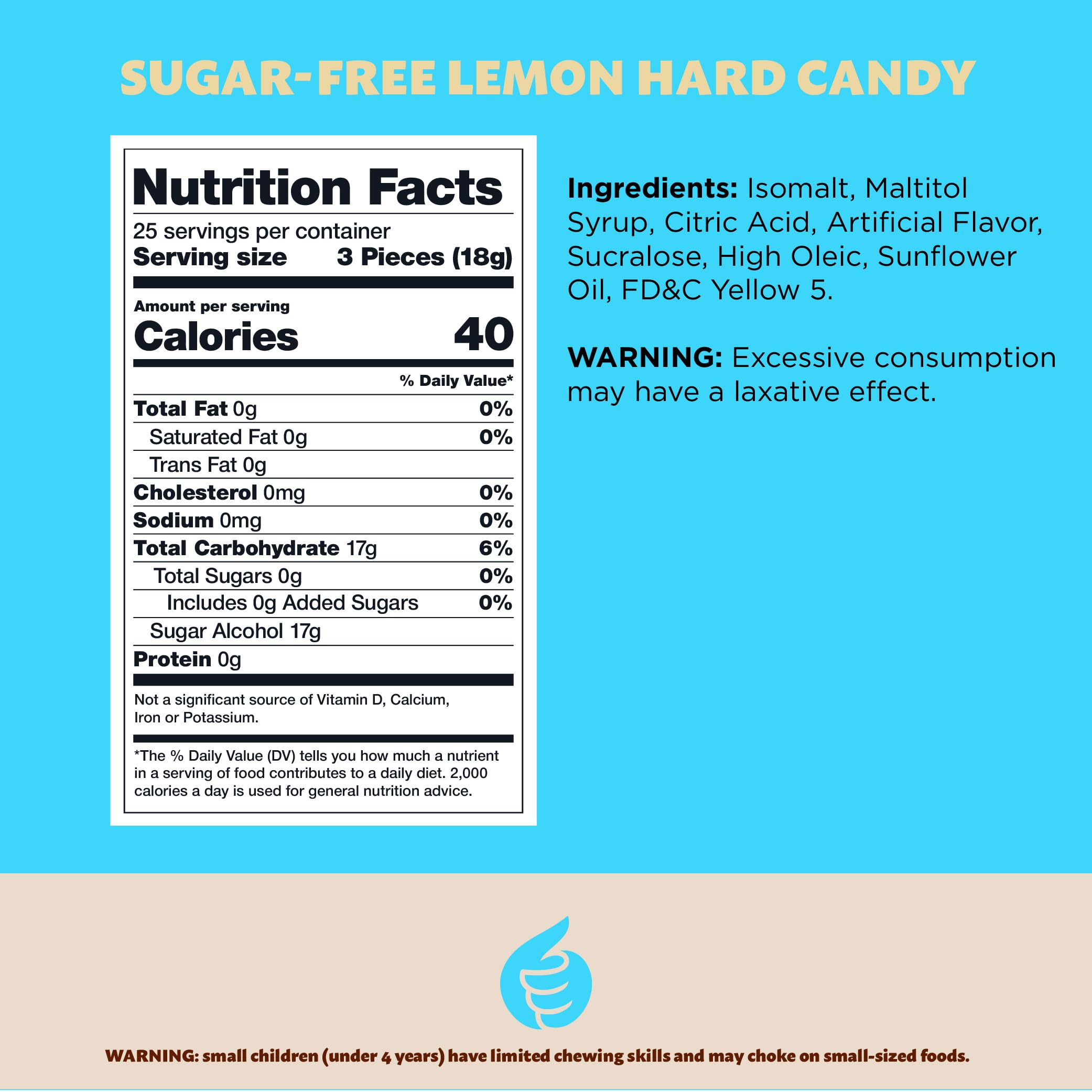 ILIKE! Sugar-Free Lemon Hard Candy close-up of lemony pieces for a refreshing break.