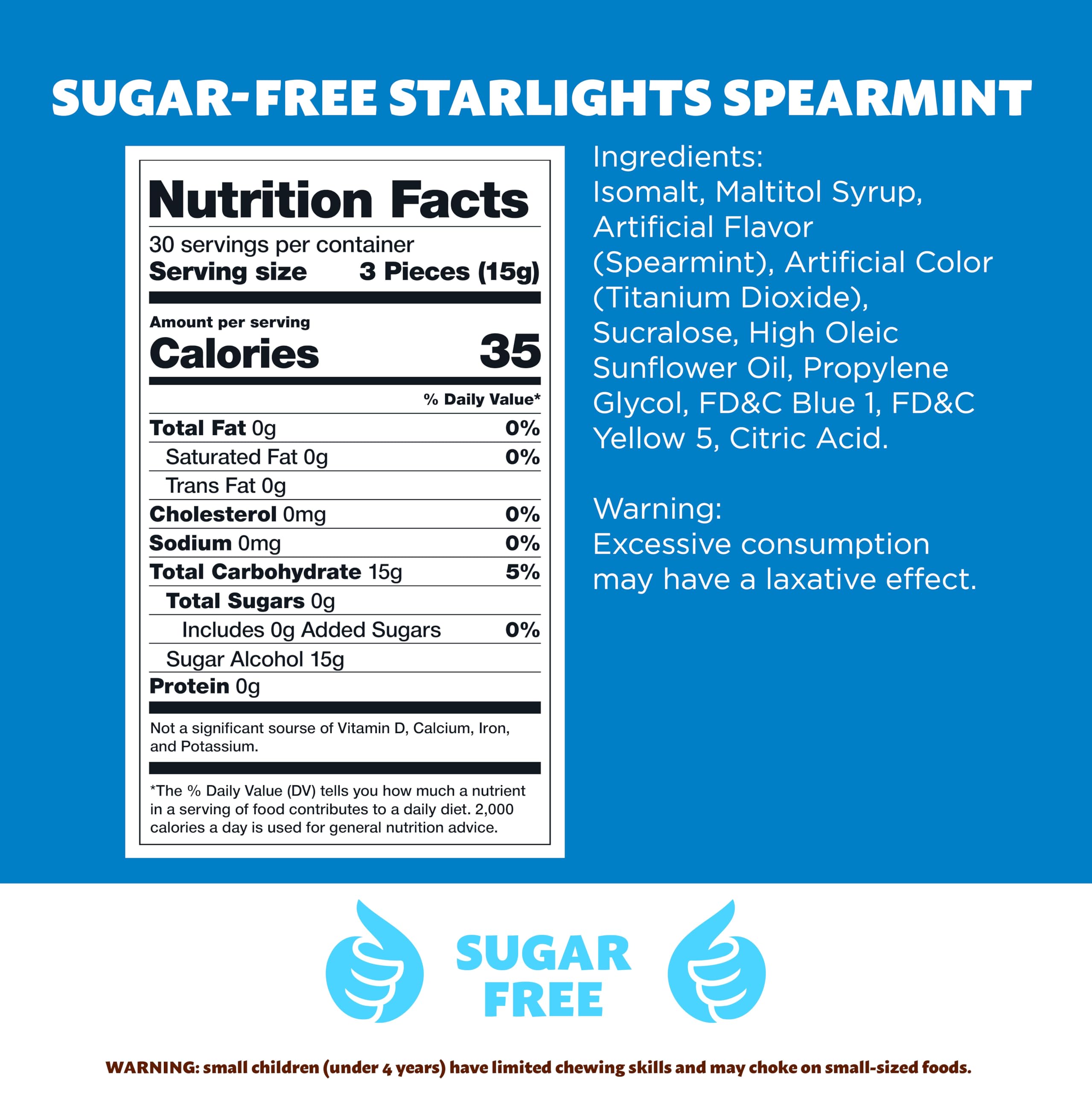 ILIKE! Starlights spearmint candies close-up showing crisp texture and minty aroma.