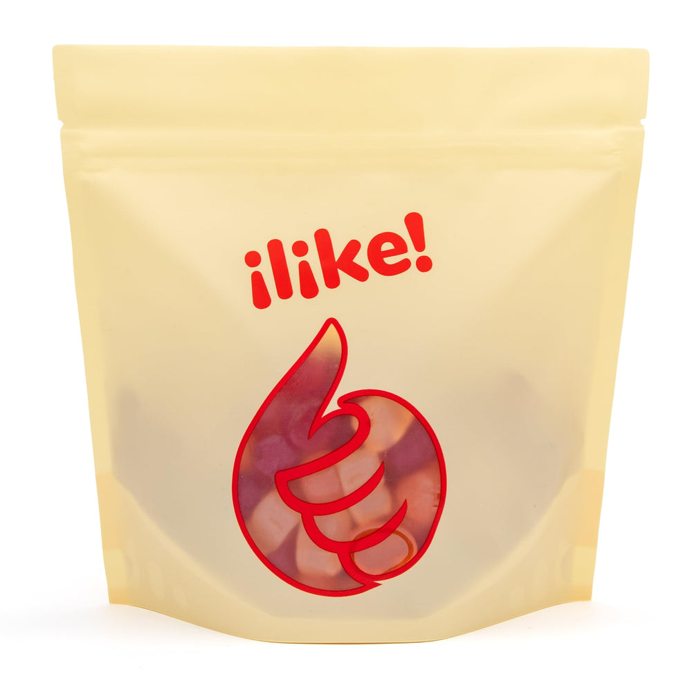 Close-up of jelly candies highlighting real fruit puree texture