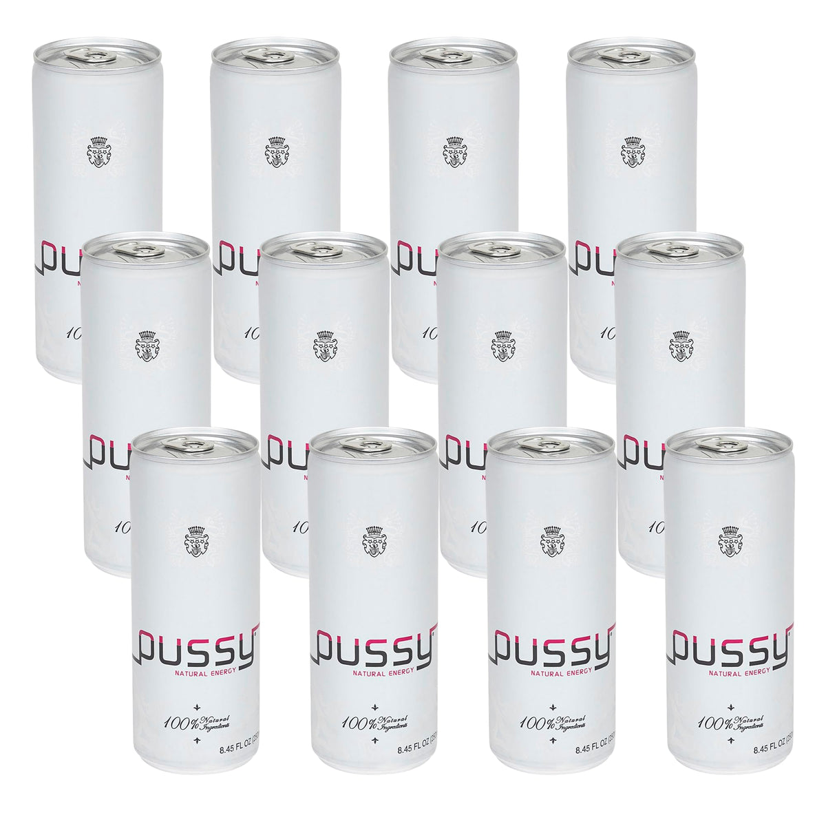 ILIOS Pussy's Natural Energy Drink pack of 12 x 250ml for convenient energy on the go.