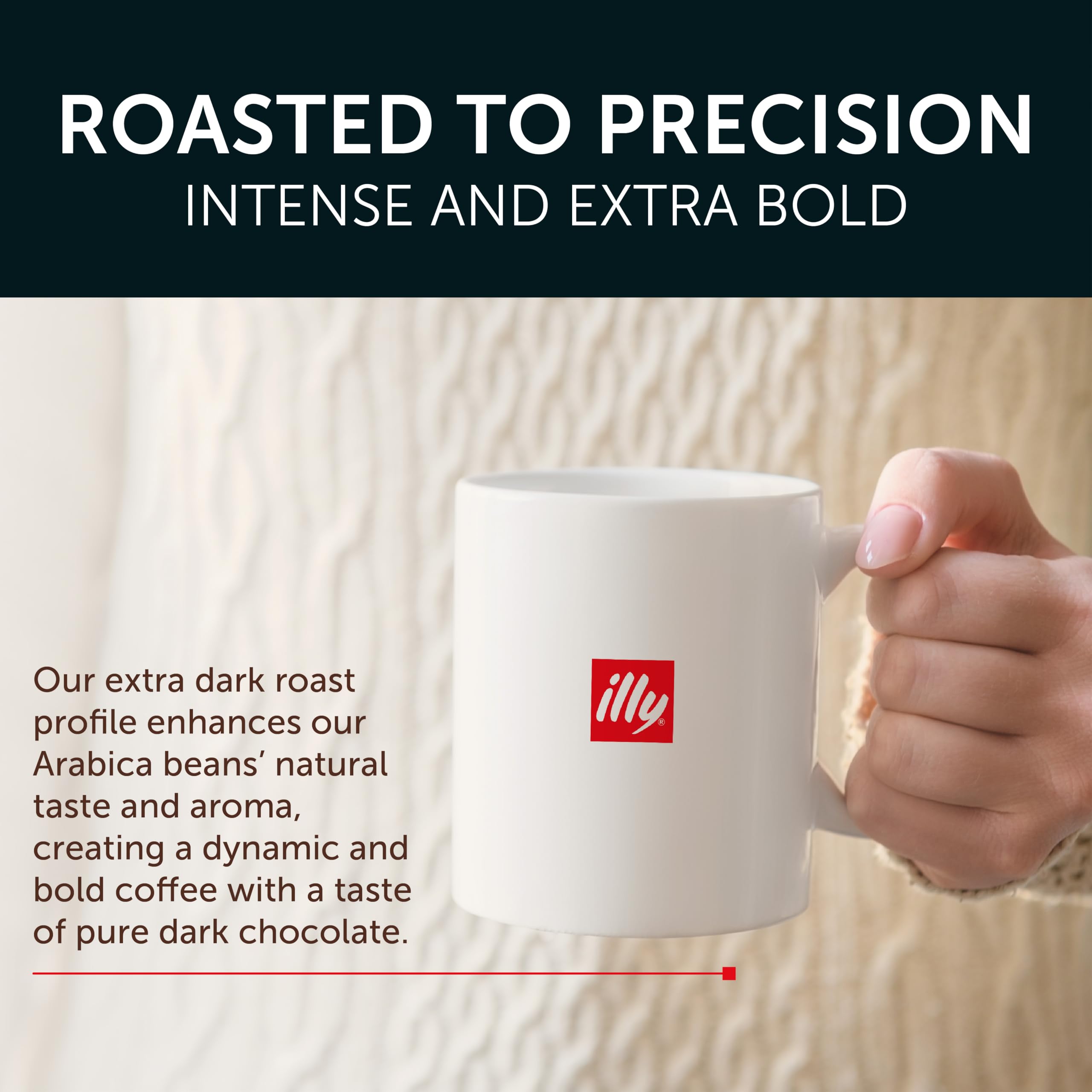 illy 100% Arabica beans selection demonstrates premium quality coffee