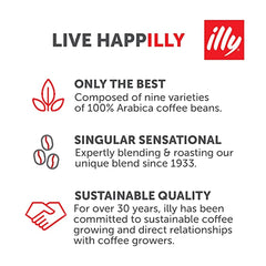 illy 100 percent Arabica coffee can, premium Italian blend for a smooth aromatic experience.