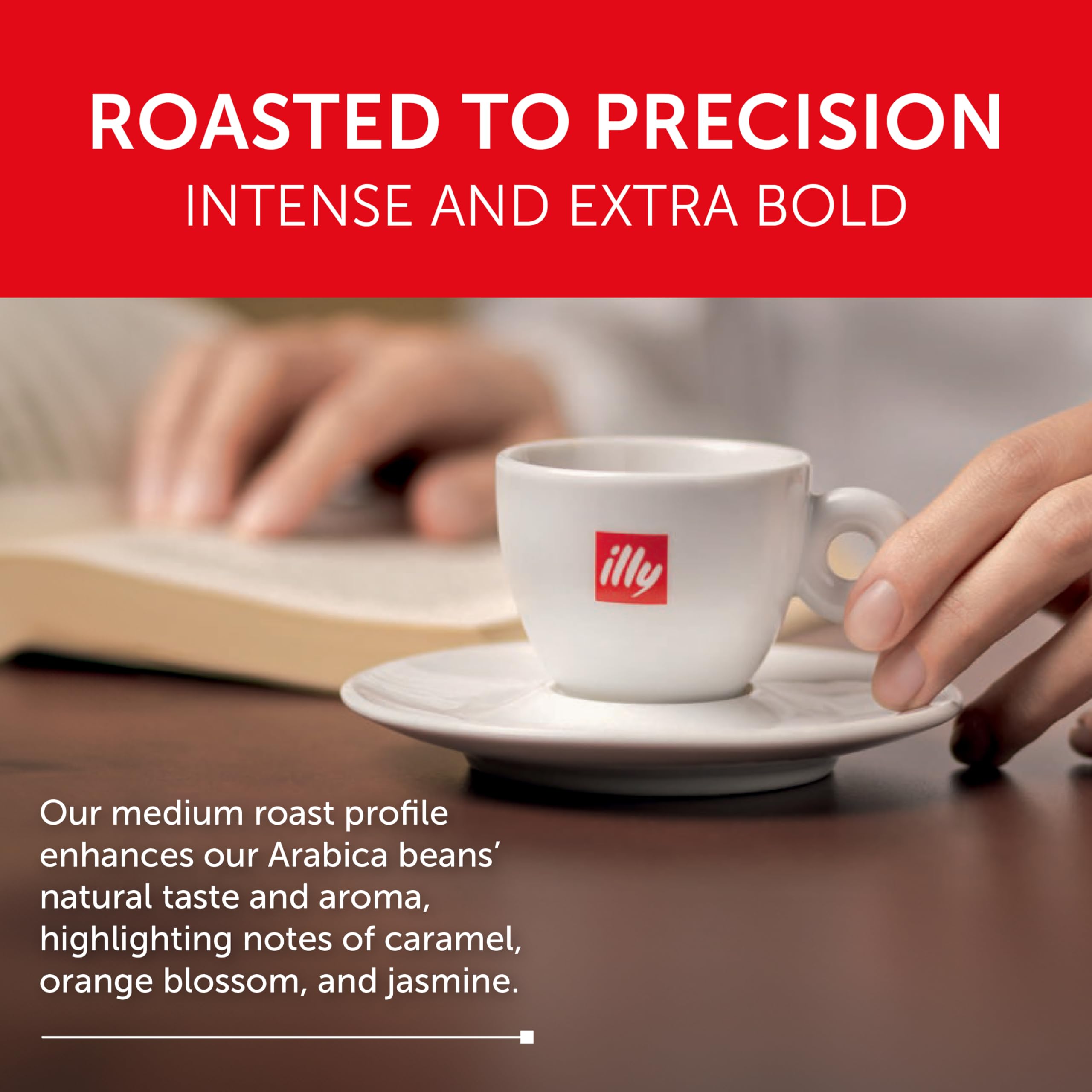 illy 100 percent Arabica beans for high-quality cups