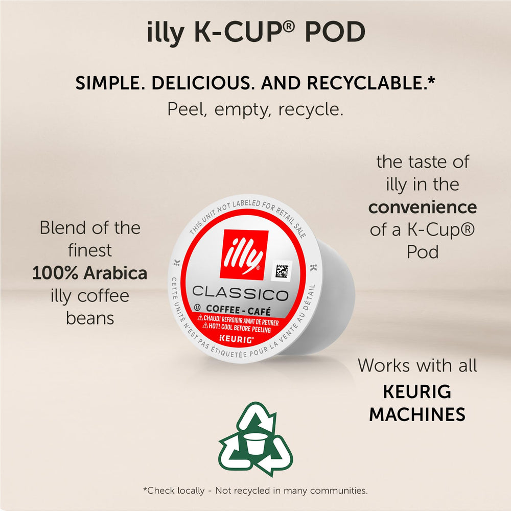 Arabica beans from illy sourced sustainably for premium flavor.