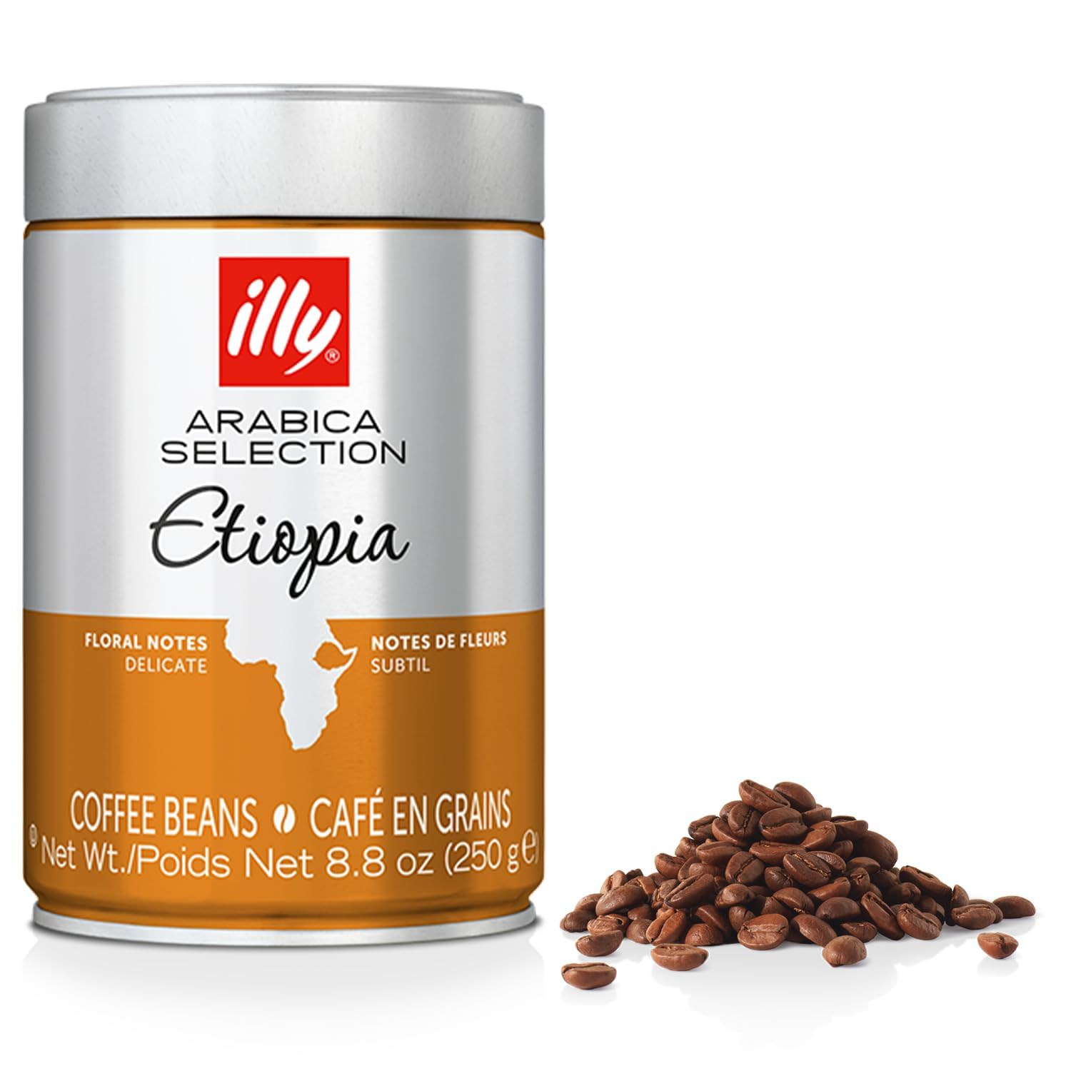 illy Arabica Ethiopia whole beans with jasmine notes for a bright home brew