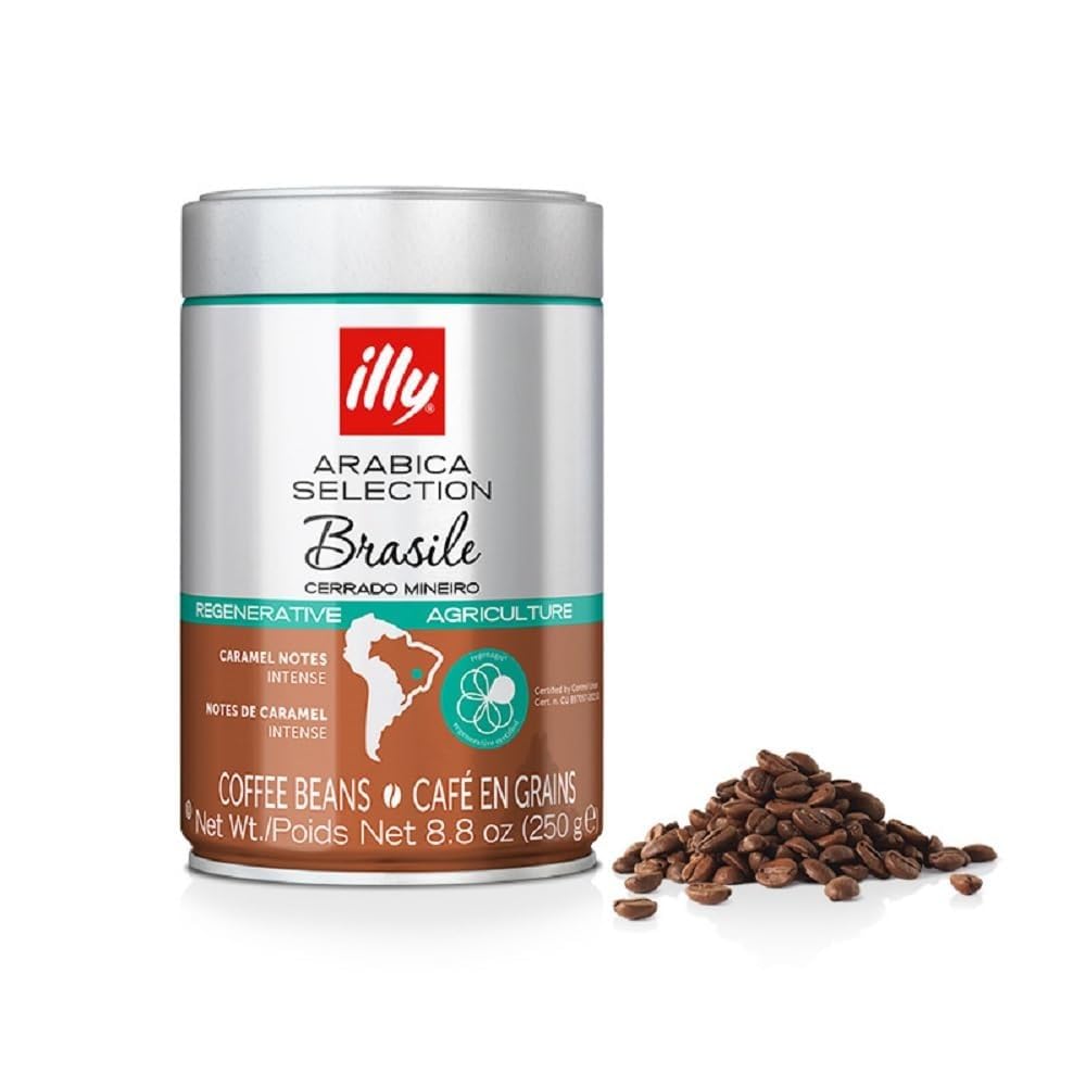 illy Arabica Selections Brasile Cerrado Mineiro beans ready for grinding for a personalized cup