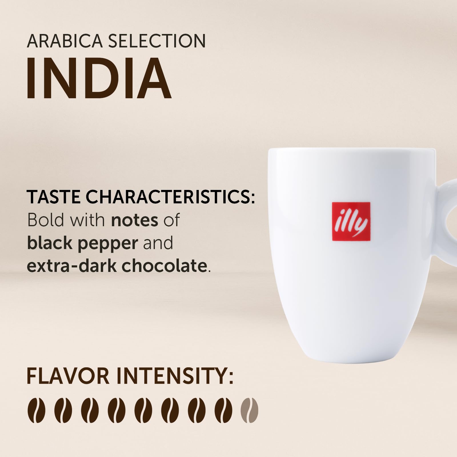 Illy aroma close-up of beans highlighting rich scent and balanced flavor.