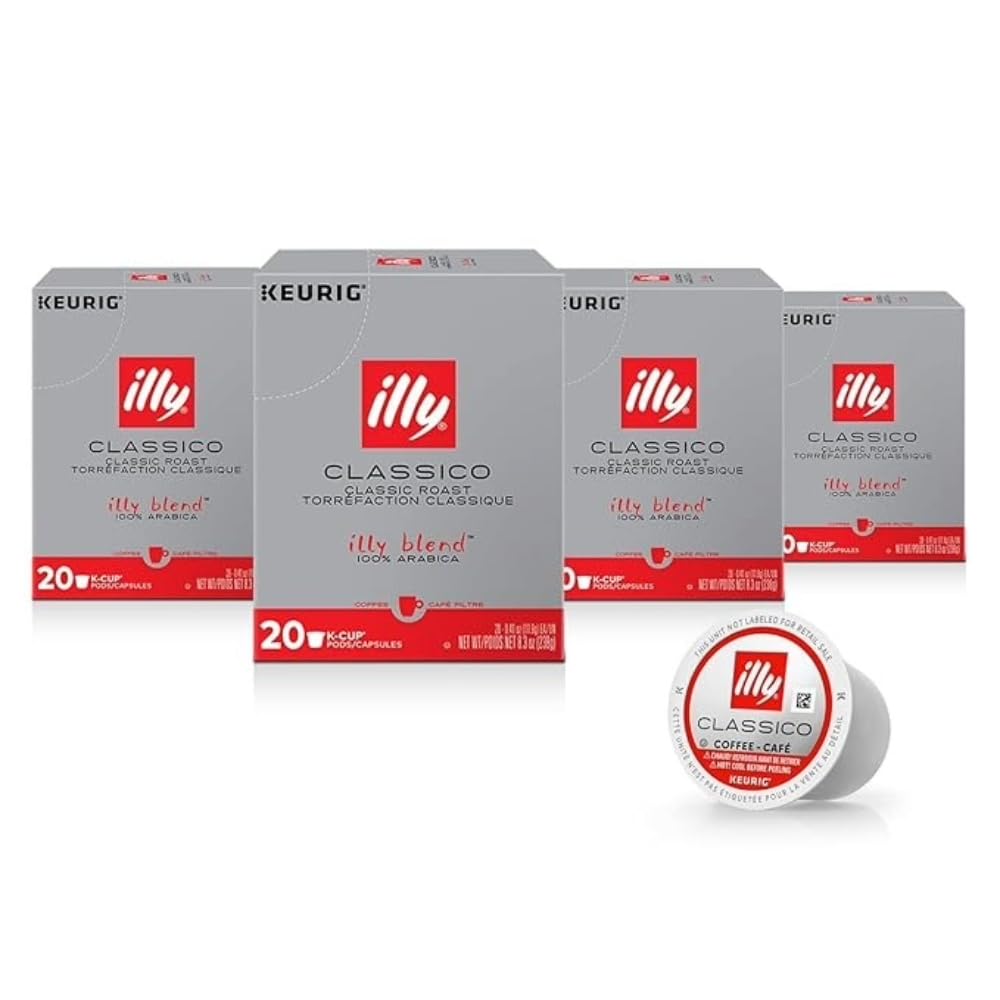 illy Classico medium roast K-Cup pod on a kitchen counter for a quick, consistent brew.