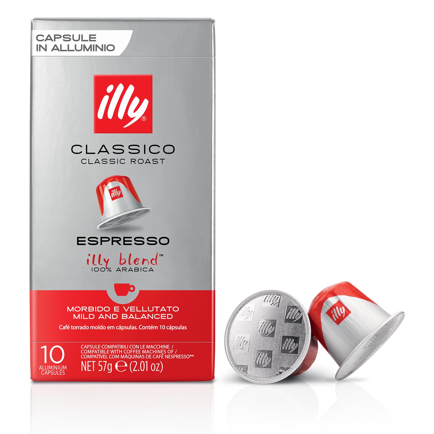 Illy Classico roast capsules pack for convenient at-home espresso with balanced aroma.