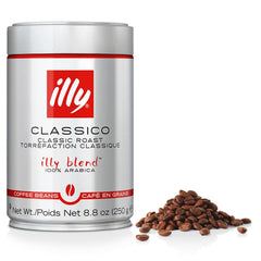 illy Classico whole bean coffee aroma enhances fresh at-home brewing
