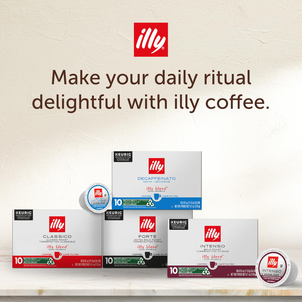 Brewed Illy coffee in a cup with crema showcasing bold aroma.