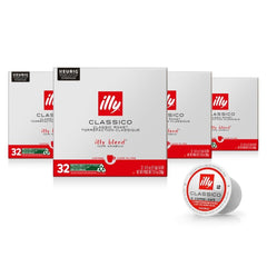 illy coffee k-cup classico pack shot shows convenient single-serve mornings.
