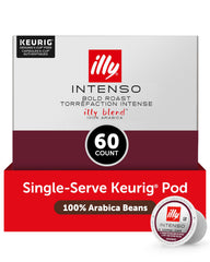 Illy Intenso Dark Roast K-Cup pack close-up highlighting bold flavor and premium Italian coffee.