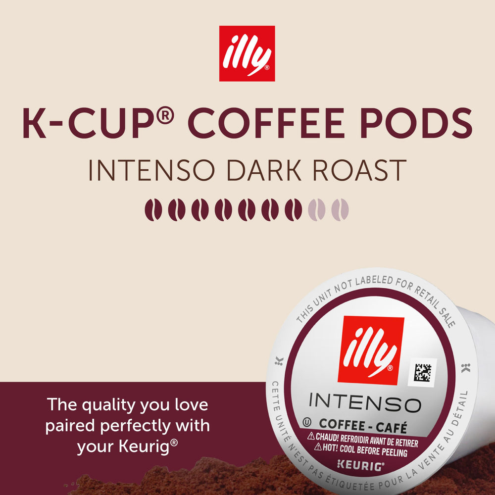 Illy K-Cups on a shelf display for convenient morning brewing.