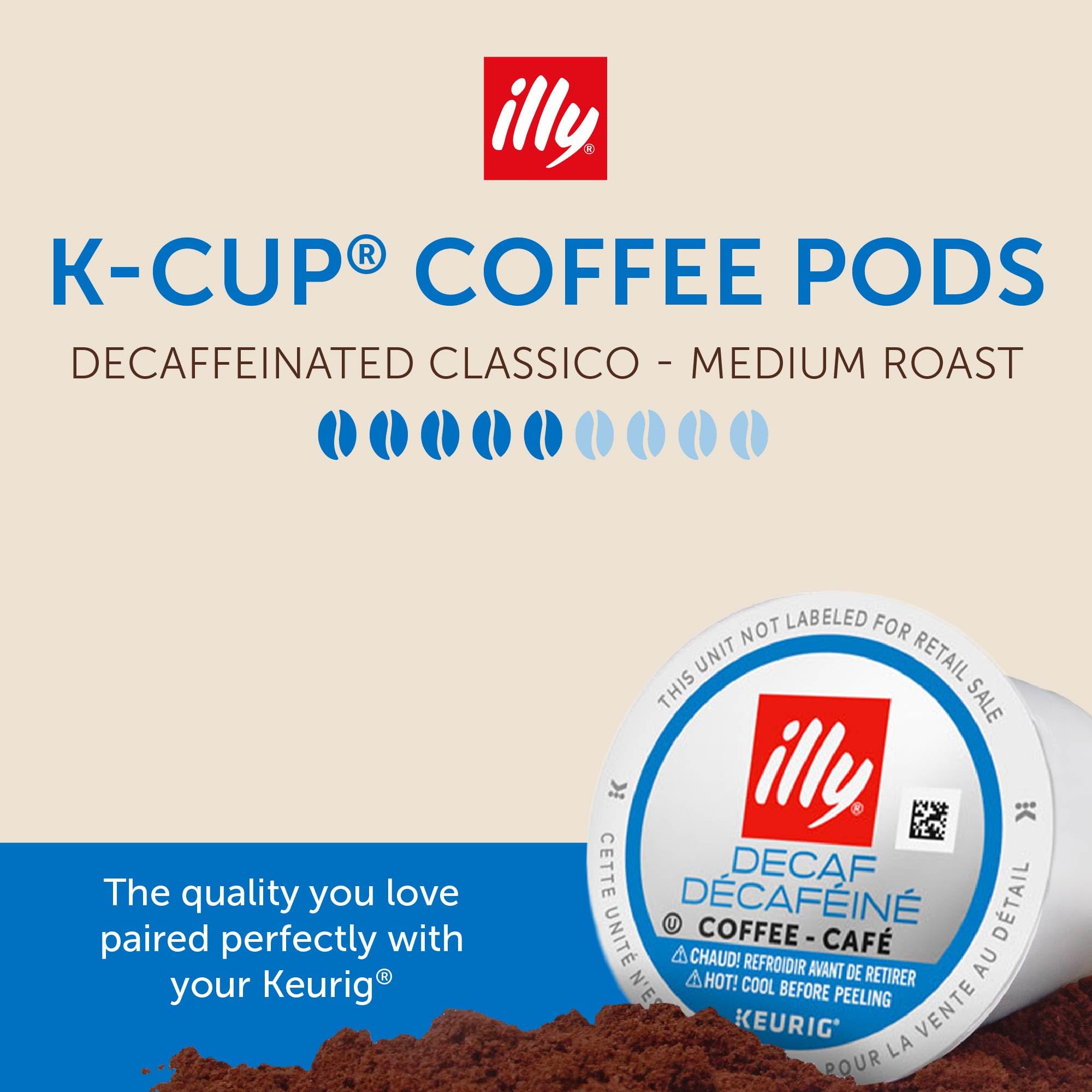 illy decaf K-Cup Classico prepared cup ready to savor a smooth morning