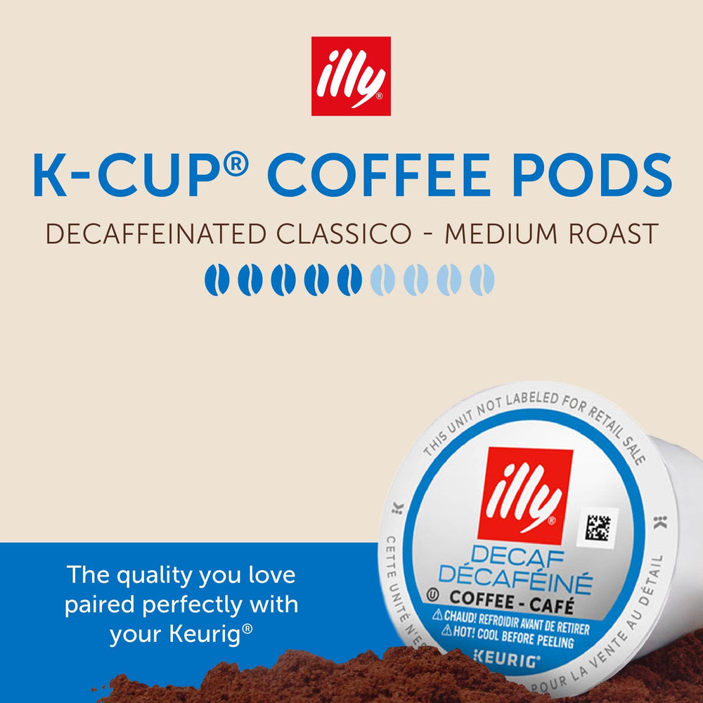 illy decaf K-Cup Classico prepared cup ready to savor a smooth morning