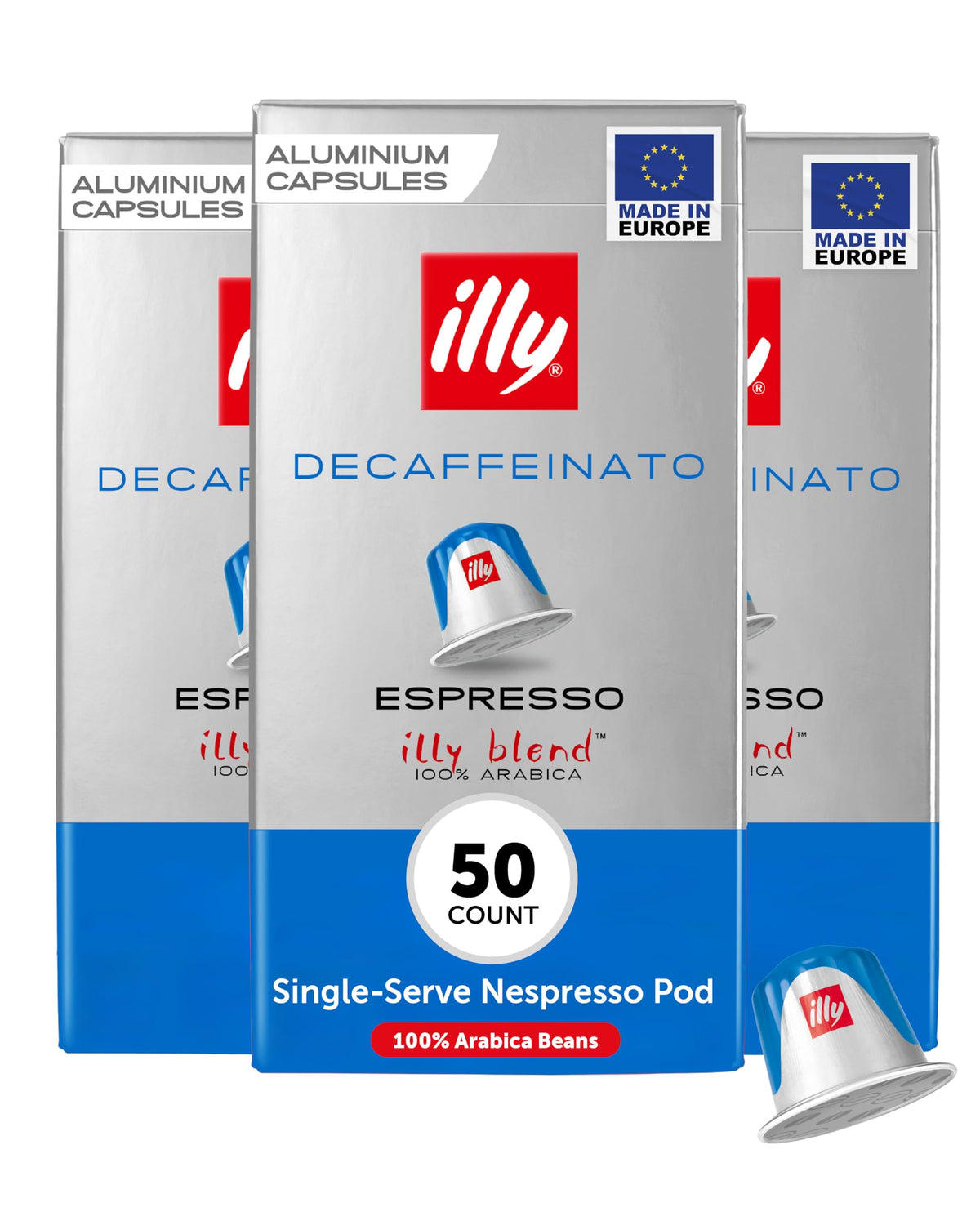 illy decaf Classico pod pack showing premium capsules for consistent espresso.