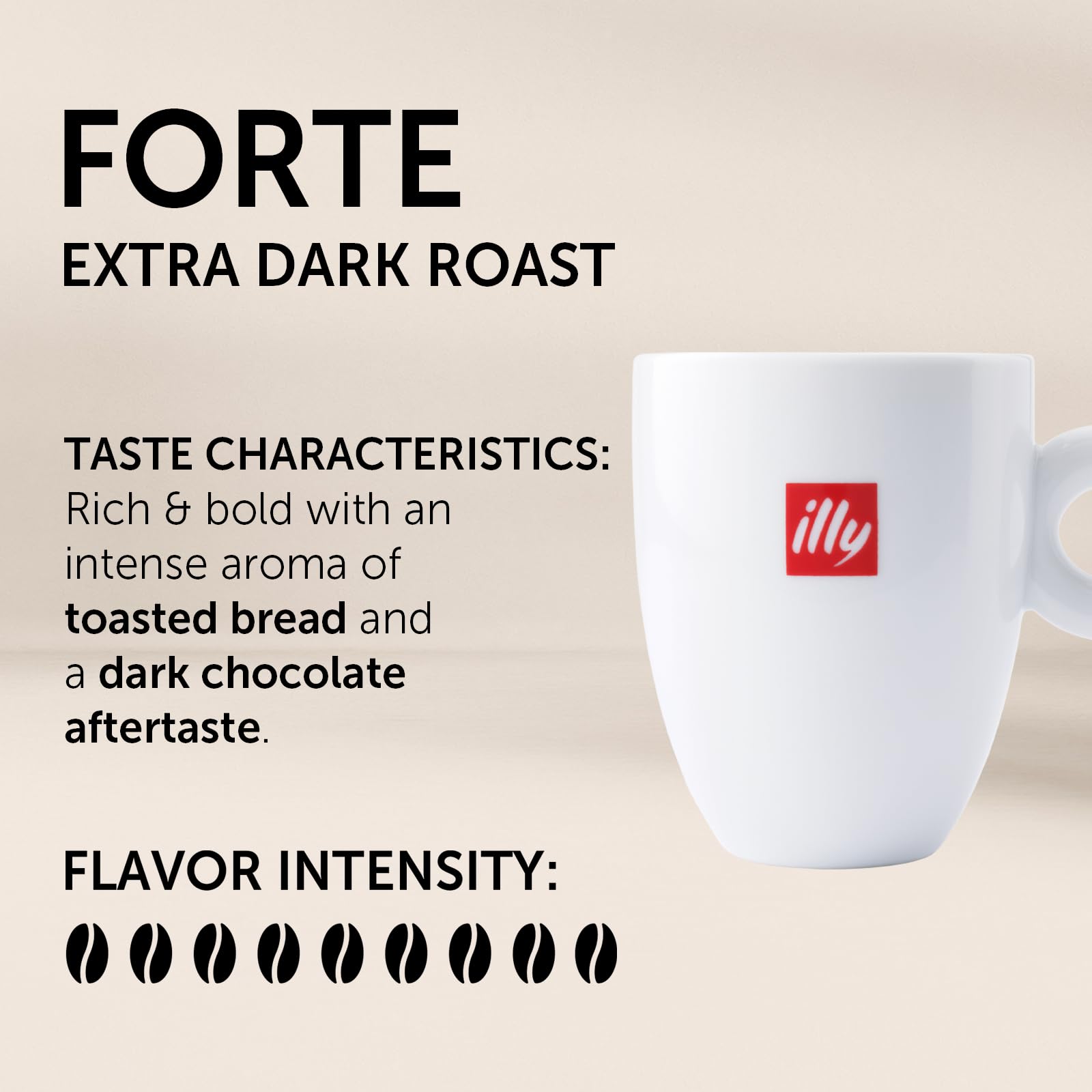 illy Forte K Cup packaging box showcases convenient single-serve coffee for busy mornings.