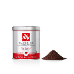 Illy ground coffee Classico can preserves aroma for rich mornings.
