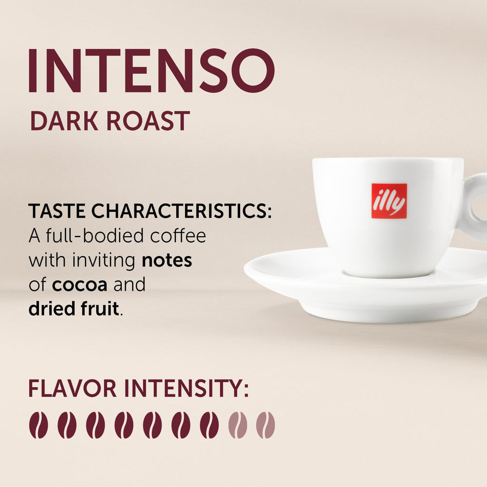 illy ground moka coffee packaging close-up highlights premium arabica selection.