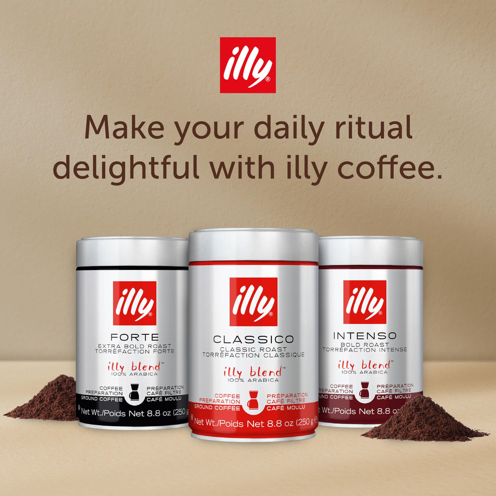 Illy Arabica selection surface showing premium beans for consistent flavor