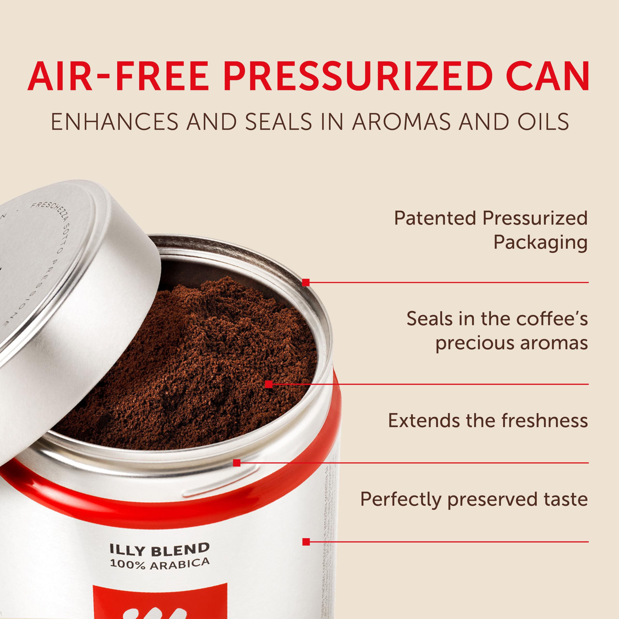 Illy Classico ground coffee suited for making barista-style coffee