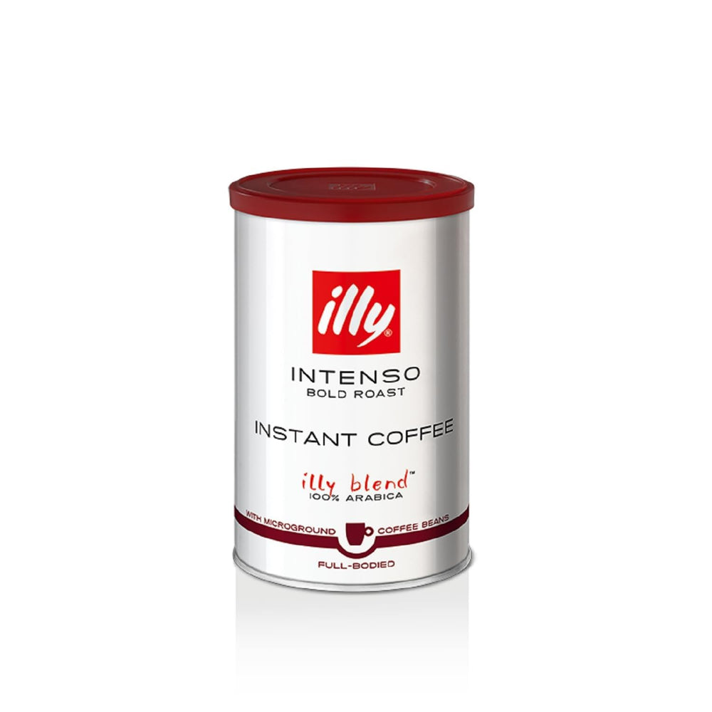 illy Instant Coffee Intenso cup shows cocoa and dried fruit notes for a quick boost