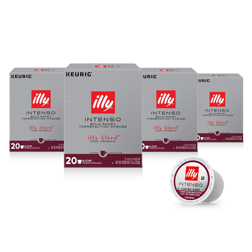 illy intenso dark roast K-Cup pod for Keurig machines with bold cocoa notes.