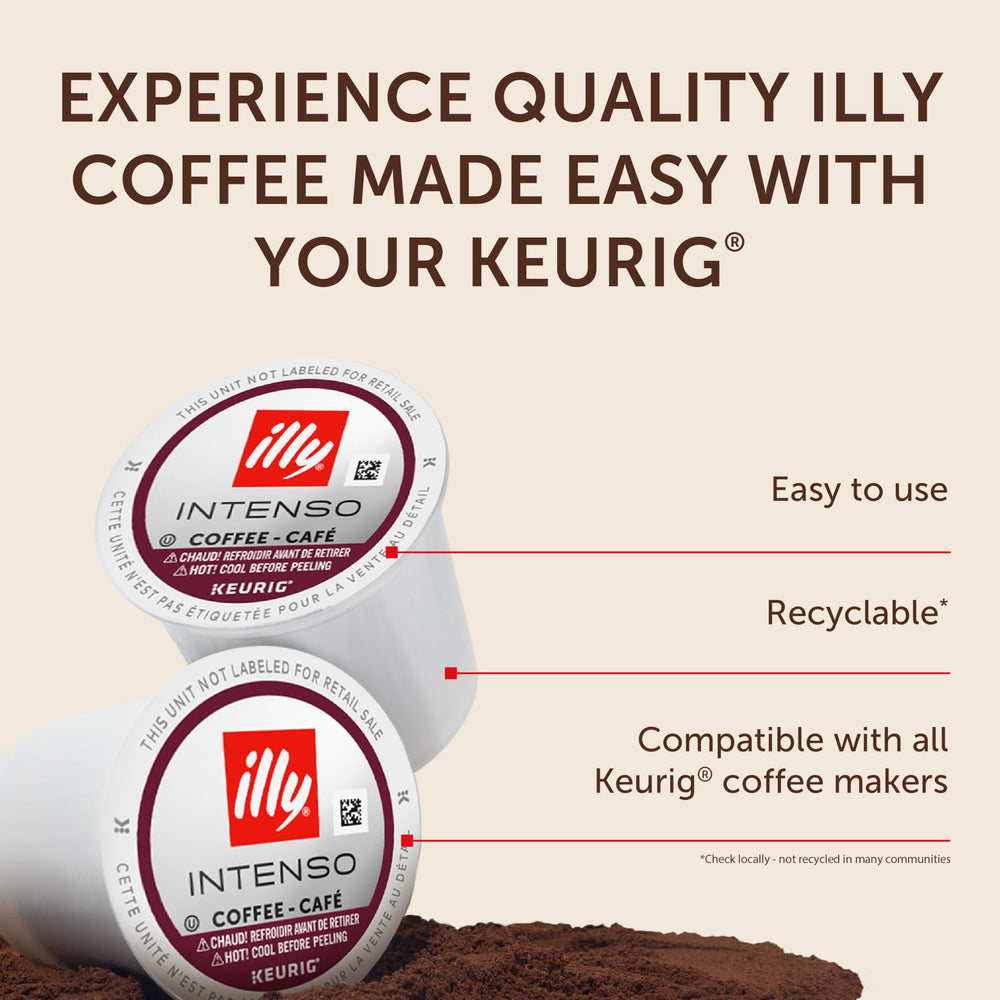 Illy Intenso Dark Roast label emphasizing premium Italian craftsmanship.
